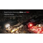 Magicshine MOH 25 : hoofdlamp 500 lumen- usb oplaadbaar - wit / rood - SOS functie